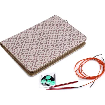 Nástroj na niť a příze Sada šroubovacích kruhových jehlic v pouzdře béžová světlá 1 sada