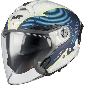 Helma na motorku MT Helmets Otevřená helma na motorku MT Cosmo SV Layout C7 matná modro-bílá L