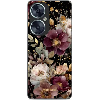 Pouzdro na mobilní telefon Lesklý kryt Mobiwear Glossy - Huawei Nova 11i - G169G Zlatavé kvítky (Prémiové lesklé pouzdro, obal, kryt Mobiwear Glossy na mobil Huawei Nova 11i - G169G Zlatavé kvítky, materiál Plast + TPU silikon - krytí po všech stranách, neošoupatelný potisk, tenké)