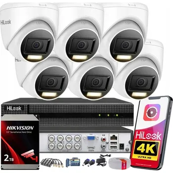Bezpečnostní kamera Sada venkovního monitoringu 6 kamer 8MPx 4K HiLook Hikvision AHD HDD 2TB