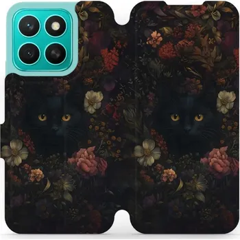 Pouzdro na mobilní telefon Flipové pouzdro Mobiwear - Honor X8c - V161S Temné kočky (Knížkové flip pouzdro, obal, kryt na mobil Honor X8c - V161S Temné kočky, materiál Umělá kůže + TPU - ochrana 360°, stojánek, silikonová vanička, magnetické zavírání)