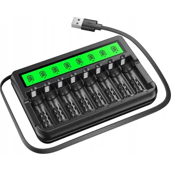 EBL Nabíječka baterií LCD AA pro 8 baterií s displejem