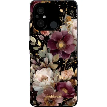 Pouzdro na mobilní telefon Lesklý kryt Mobiwear Glossy - Xiaomi Redmi 12C - G169G Zlatavé kvítky (Prémiové lesklé pouzdro, obal, kryt Mobiwear Glossy na mobil Xiaomi Redmi 12C - G169G Zlatavé kvítky, materiál Plast + TPU silikon - krytí po všech stranách, neošoupatelný potisk, tenk