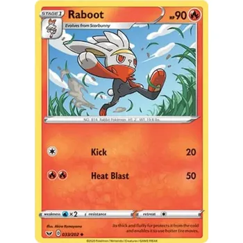 Sběratelská karetní hra Raboot 033/202 - Sword & Shield Typ karty: Non-Holo