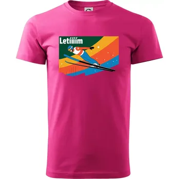 Pánské tričko Letííím Skokan na lyžích - Klasické pánské triko vyšší gramáže - XS ( Purpurová )