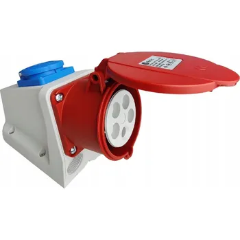 Elektrická zásuvka Kombinovaná nástěnná zásuvka 5-kolíková CEE 32A IP44 Schuko 230V