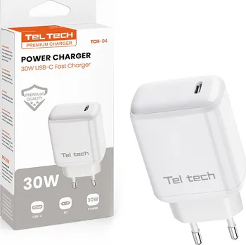 Síťová nabíječka Teltech TYP-C 30W Bílá TCH-04