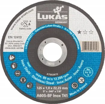 Řezný kotouč PLOCHÝ ŘEZNÝ KOTOUČ T1A 115x1,0x22 A60S-BF INOX PREMIUM