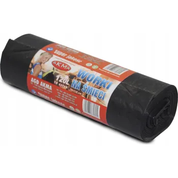 Pytle na odpadky ČERNÉ PYTLE NA ODPADKY VELKÉ 120L 10 KUSŮ AKMA