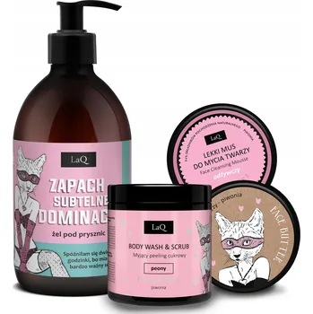 Kosmetická sada Dámská kosmetická sada: sprchový gel, pěna, tělové máslo, peeling PIVOŇKA LaQ