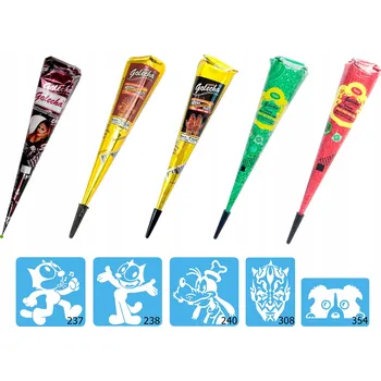 Odstranitelné tetování SADA na třpytivé TETOVÁNÍ a HENNU, Set č. 3