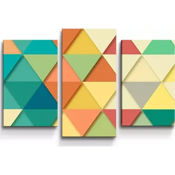 Obraz Sablio Obraz - 3-dílný Trojúhelníky - 75x50 cm
