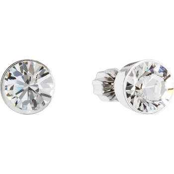 Oblečení a móda Evolution Group Stříbrné náušnice pecka s krystaly Preciosa bílé kulaté 31113.1 crystal