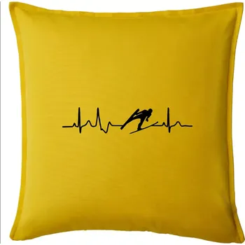 Polštář EKG skoky na lyžích - Polštář 50x50 - 50x50 - Pouze potah ( Žlutá )