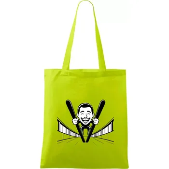 Vysmátý kreslený skokan - Taška bavlněná - 42 x 38 cm ( Limetková )