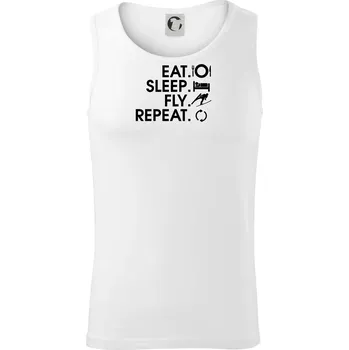 Eat sleep fly repeat - skoky na lyžích - Tílko pánské Core - M ( Bílá )