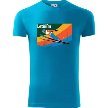 Pánské oblečení Letííím Skokan na lyžích - Viper FIT - Pánské zůžené tričko - 3XL ( Světlý tyrkys )