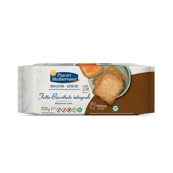 Pečivo Piaceri Mediterranei BEZLEPKOVÉ CELOZRNNÉ KŘUPAVÉ CHLEBÍKY (110g) - Pomozte neplýtvat