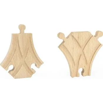 Hračka pro nejmenší Viga Dřevěné koleje krátká výhybka 2 kusy