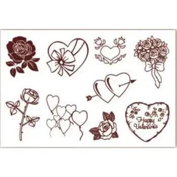 Dětské razítko Gelová razítka- Srdíčka a květiny