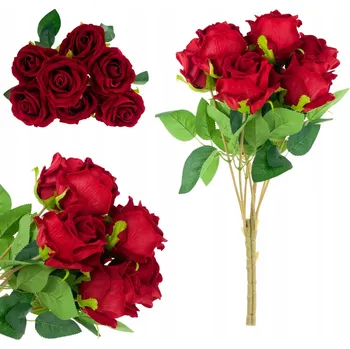 umělá květina Kytice růží TopGifts, červené, z veluru