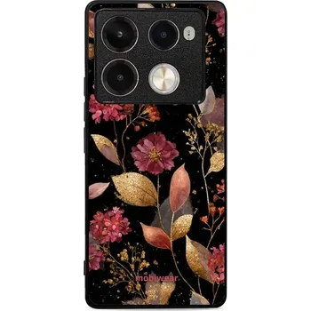 Pouzdro na mobilní telefon Lesklý kryt Mobiwear Glossy - Infinix Note 40 Pro Plus - G171G Zlatavé lístky a květy (Prémiové lesklé pouzdro, obal, kryt Mobiwear Glossy na mobil Infinix Note 40 Pro Plus - G171G Zlatavé lístky a květy, materiál Plast + TPU silikon - krytí po všech)