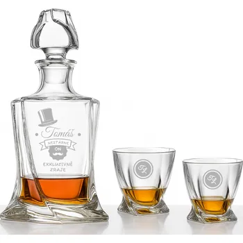 Sklenice Dekorant Bohemia Crystal křišťálový whisky set s gravírováním ON NESTÁRNE 1+2