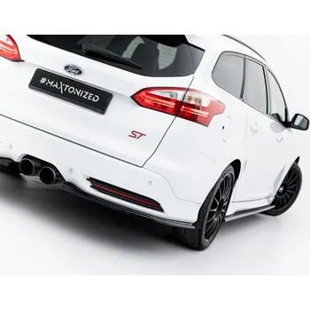 Auto-moto Maxton Design boční difuzory pod zadní nárazník pro Ford Focus ST Mk3, černý lesklý plast ABS, combi