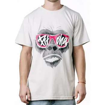 Pánské tričko PITCHA triko GORILLA light grey/pink - XL