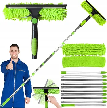 Autokosmetika TELESKOPICKÝ KARTÁČ A STĚRKA NA MYTÍ PANELŮ, OKEN, AUTA – PRO CELOU RODINU