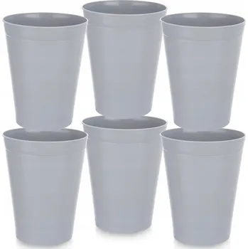 Jednorázové nádobí 6x Plastové kelímky opakovaně použitelné turistické piknikové na nápoje 300 ml