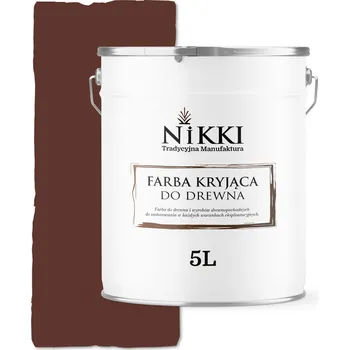 Olej na dřevo BARVA NA DŘEVO KRYCÍ NA DVEŘE RENOVACE HNĚDÁ RAL8012 POLOMATNÁ 5L UV