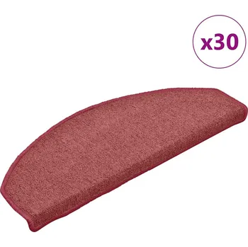 Bytový textil Schodové rohože 30 ks 65 x 24 x 4 cm bordó půlkulaté velké Červená 3365763