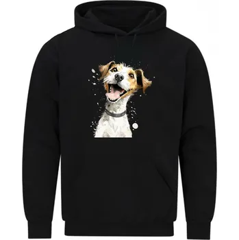 Pánská mikina Pánská mikina Bláznivý Jack Russell teriér (Velikost: 5XL, Barva: Černá)