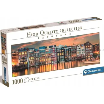 Puzzle PUZZLE TRADIČNÍ 1000 DÍLKŮ PANORAMA BRIGHT AMSTERDAM POHLED HQ CLEMENTONI