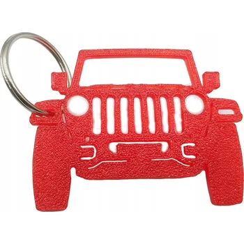 Přívěsek Na Klíče na klíče přívěsek na klíče Jeep WRANGLER JK silueta ČERVENÁ