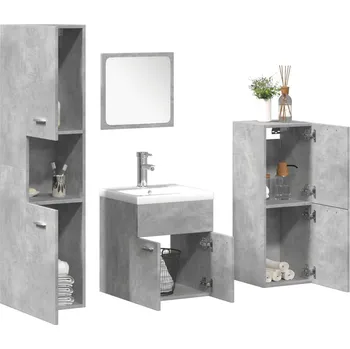 Koupelnový nábytek 5dílná koupelnová sestava betonově šedá kompozitní dřevo Šedá 3324876