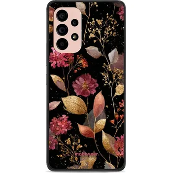Lesklý kryt Mobiwear Glossy - Samsung Galaxy A53 5G - G171G Zlatavé lístky a květy (Prémiové lesklé pouzdro, obal, kryt Mobiwear Glossy na mobil Samsung Galaxy A53 5G - G171G Zlatavé lístky a květy, materiál Plast + TPU silikon - krytí po všech stranách,)