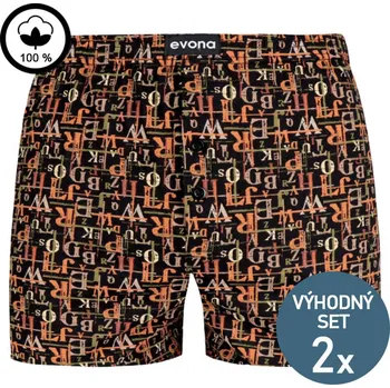 Sada pánského spodního prádla EVONA Pánské trenky DELON oranžovo-černé - 2 kusy 4XL