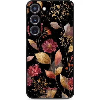 Pouzdro na mobilní telefon Lesklý kryt Mobiwear Glossy - Samsung Galaxy S23 Plus - G171G Zlatavé lístky a květy (Prémiové lesklé pouzdro, obal, kryt Mobiwear Glossy na mobil Samsung Galaxy S23 Plus - G171G Zlatavé lístky a květy, materiál Plast + TPU silikon - krytí po všech)