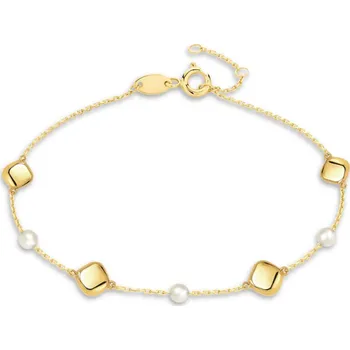 Náramek Zlatý náramek s přírodními perlami Au 585/1000