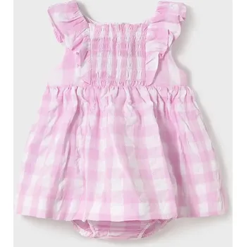 Dívčí šaty Dětské bavlněné šaty Mayoral růžová barva, mini, 1912 1912.4C.Baby.PPYA 30X, vel. 92