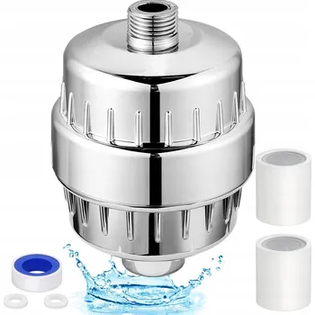 vodní filtr FILTR NA VODU DO SPRCHY shock Stříbrný se 2 náhradními vložkami