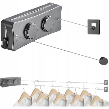 Sušák na prádlo VYSOUVACÍ ŠŇŮRA NA PRÁDLO, DLOUHÁ ŠŇŮRA NA PRÁDLO 5,1 M