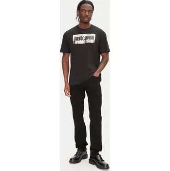 Pánské tričko Just Cavalli T-Shirt 78OAHT15 Černá Regular Fit M