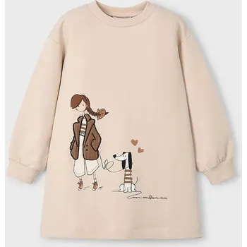 Dívčí šaty Dívčí šaty Mayoral béžová barva, mini, 4929 4929.6D.Mini.9BYA 12X, vel. 104