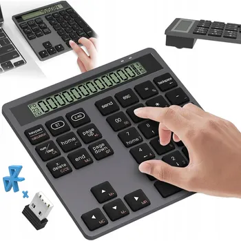 Klávesnice MINI KLÁVESNICE 34 KLÁVES BLUETOOTH 5.0 2.4G S FUNKCÍ KALKULAČKY