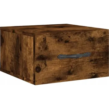 Noční stolek Závěsný noční stolek, kouřový dub, 35x35x20 cm