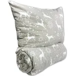 Prodloužené flanelové povlečení 140x220, 70x90 Escama grey