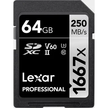 Paměťová karta Lexar SDXC Pro 1667X UHS-II U3 R250/W120 (V60) 64GB